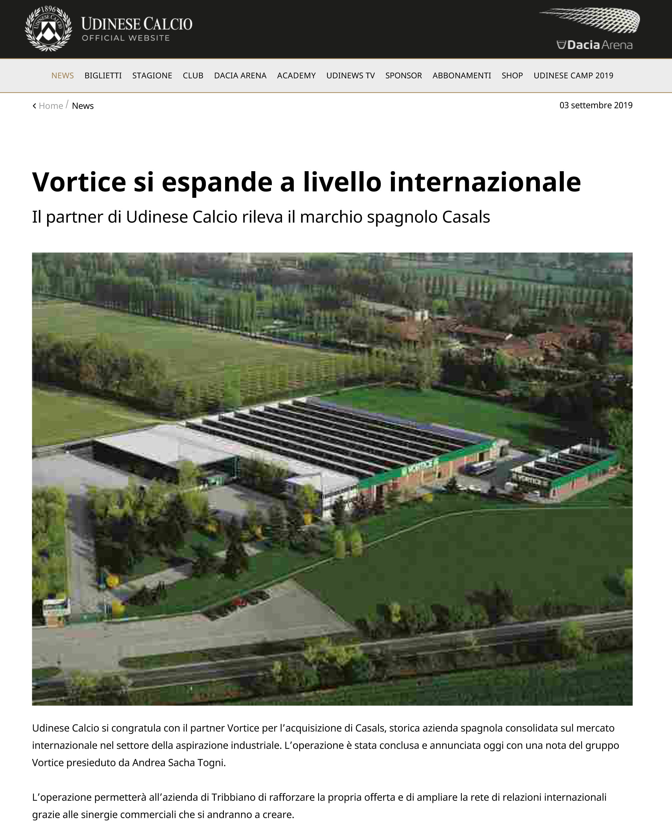 VORTICE przejmuje CASALS